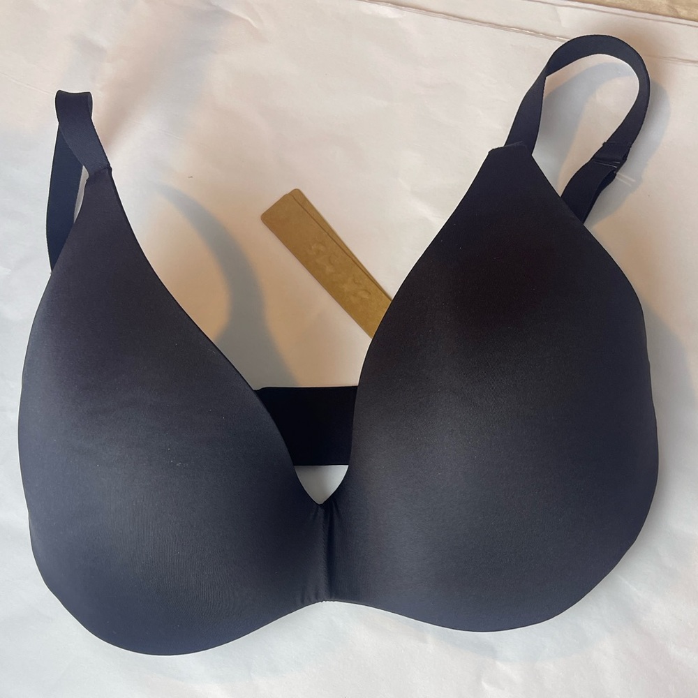Skims Onyx Wireless Form Push-up Plunge Bra 32DDD - Picture 2 of 4